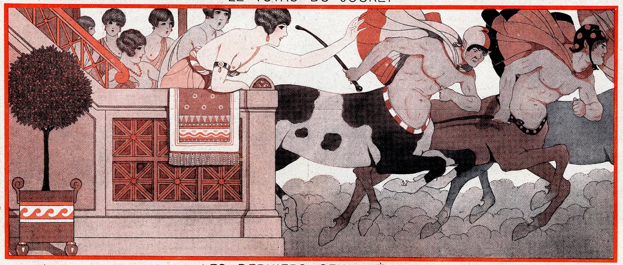 Hva var, i den olympiske perioden, Le Prix de Diane - De siste hundre meter - illustrasjon fra la Vie Parisienne, 1927 av Joseph Kuhn Regnier