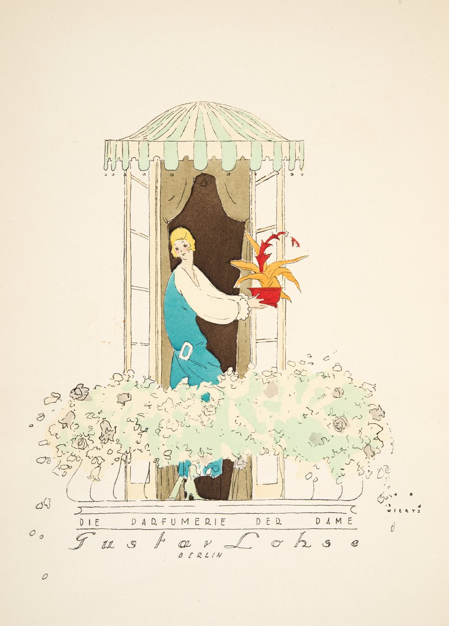 Annonse for "Gustav Lohse, Berlin, fra Styl, pub 1922 (pochoir-trykk) av Joseph Lambert also Wiertz Jupp Wiertz