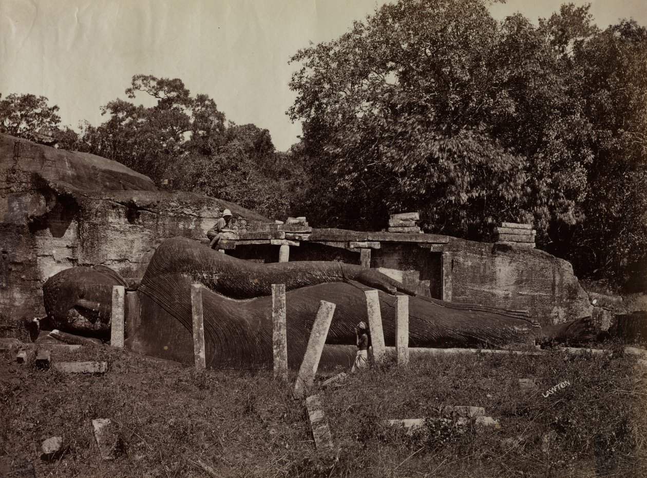 Paranirvana fra Buddha, Gal Vihara, Polonnaruwa, Ceylon av Joseph Lawton