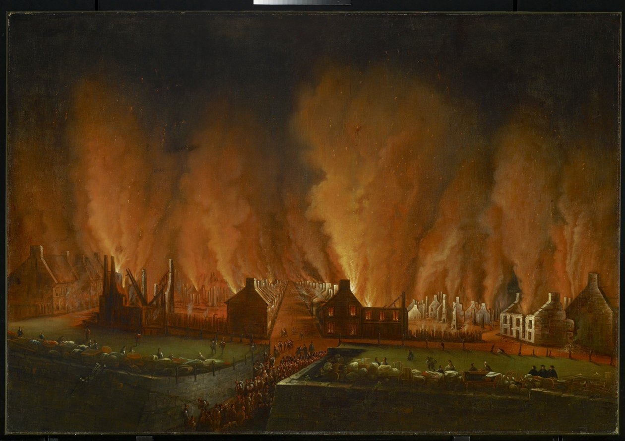 Brannen i Saint-Jean-kvarteret, sett vestover, 1848 av Joseph Légaré