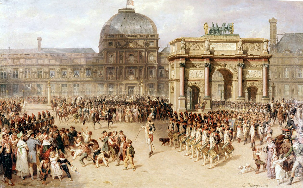 En dag med anmeldelse under imperiet (1810). 1862 (maleri) av Joseph Louis Hippolyte Bellange