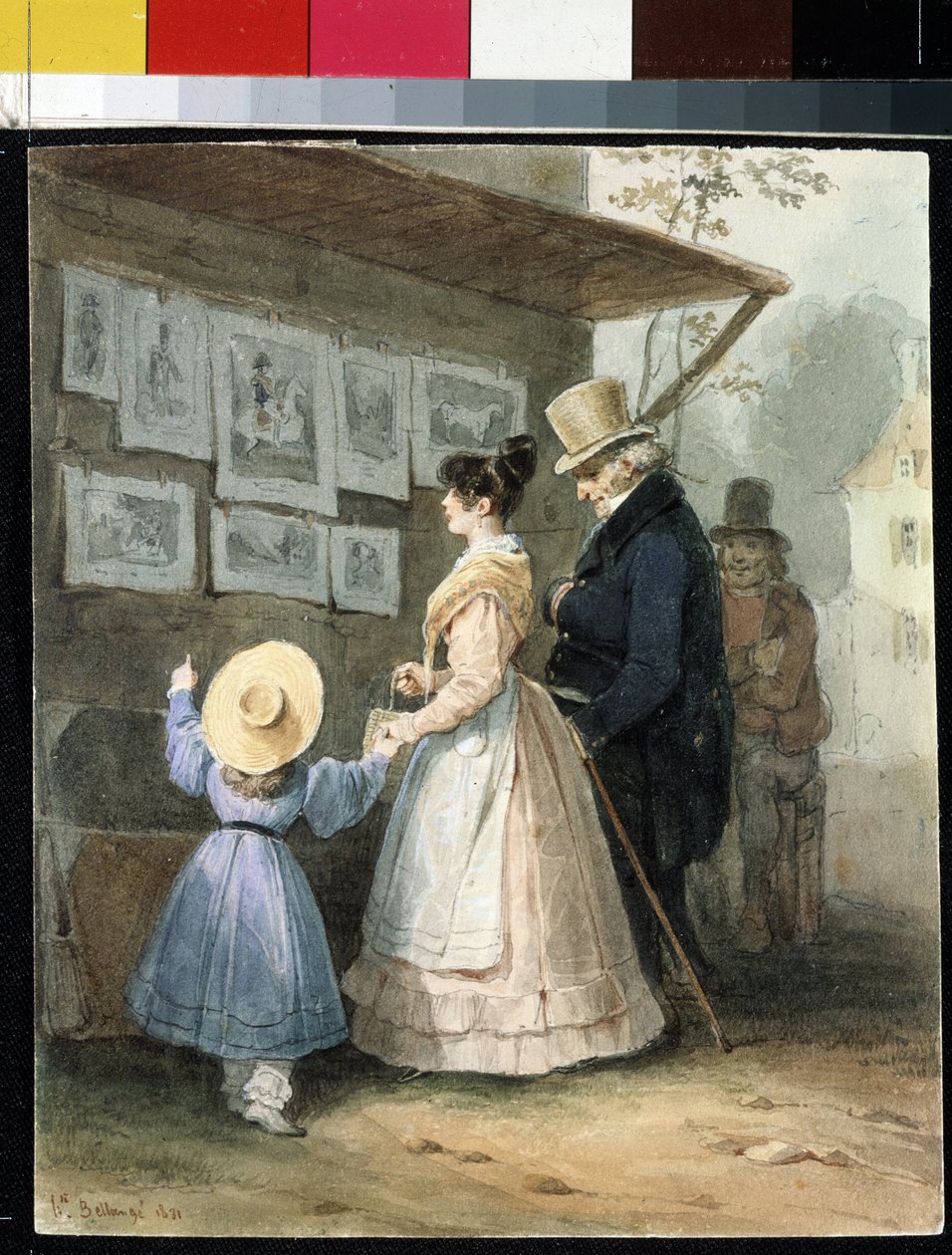 "Hos selgeren av graveringer" (Hos selgeren av graveringer) Akvarell av Hippolyte Bellange (1800-1866) 1831 Hermitage Museum, Saint Petersburg (Saint-Petersburg) av Joseph Louis Hippolyte Bellange
