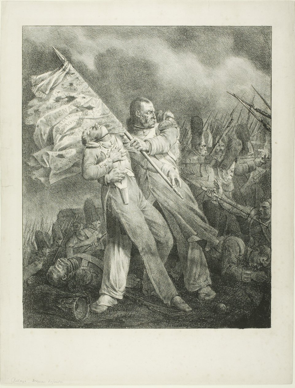Den sårede fanebæreren av Joseph Louis Hippolyte Bellange