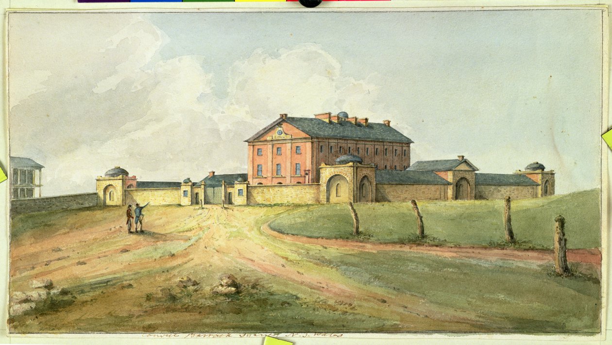 Hyde Park Barracks, Sydney, ca. 1820 av Joseph Lycett