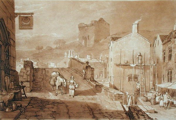 Morpeth, Northumberland, gravert av Charles Turner (1773-1857) publisert 1808 (gravering) av Joseph Mallord William (after) Turner