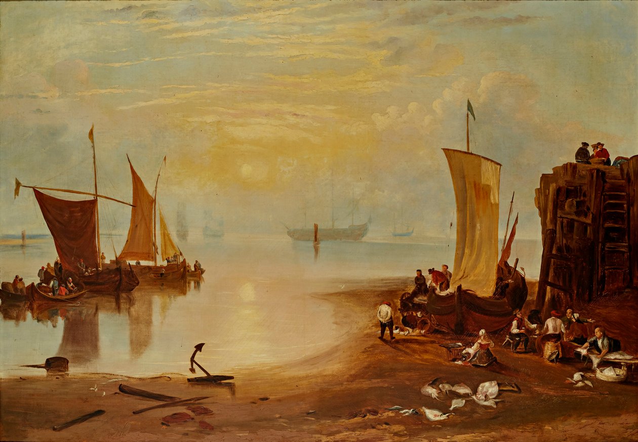 Sun Rising Through Vapor (olje på lerret) av Joseph Mallord William (after) Turner