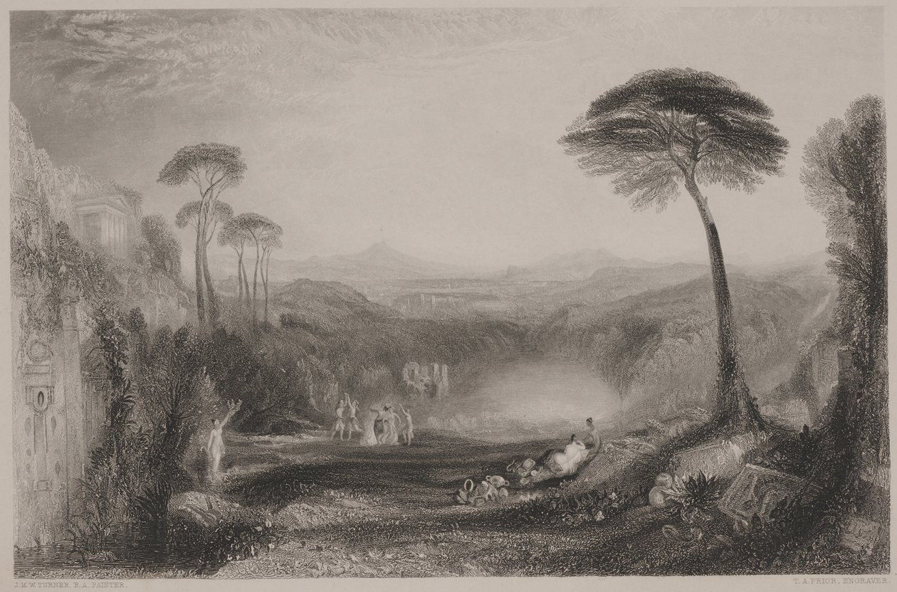 The Golden Bough, midten av 1800-tallet (litho) av Joseph Mallord William (after) Turner