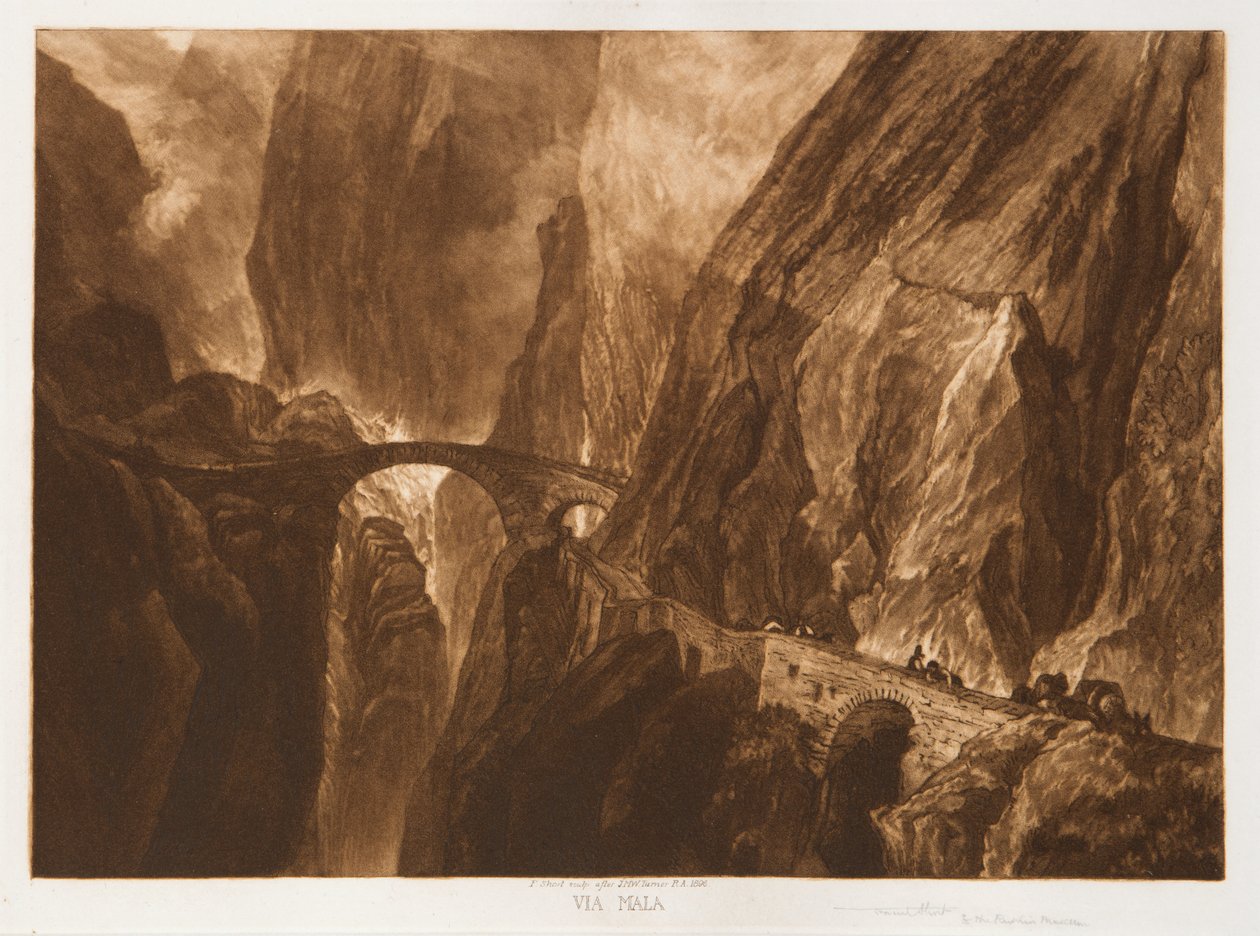 Via Mala, fra 'Book of Studies' av Joseph Mallord William (after) Turner