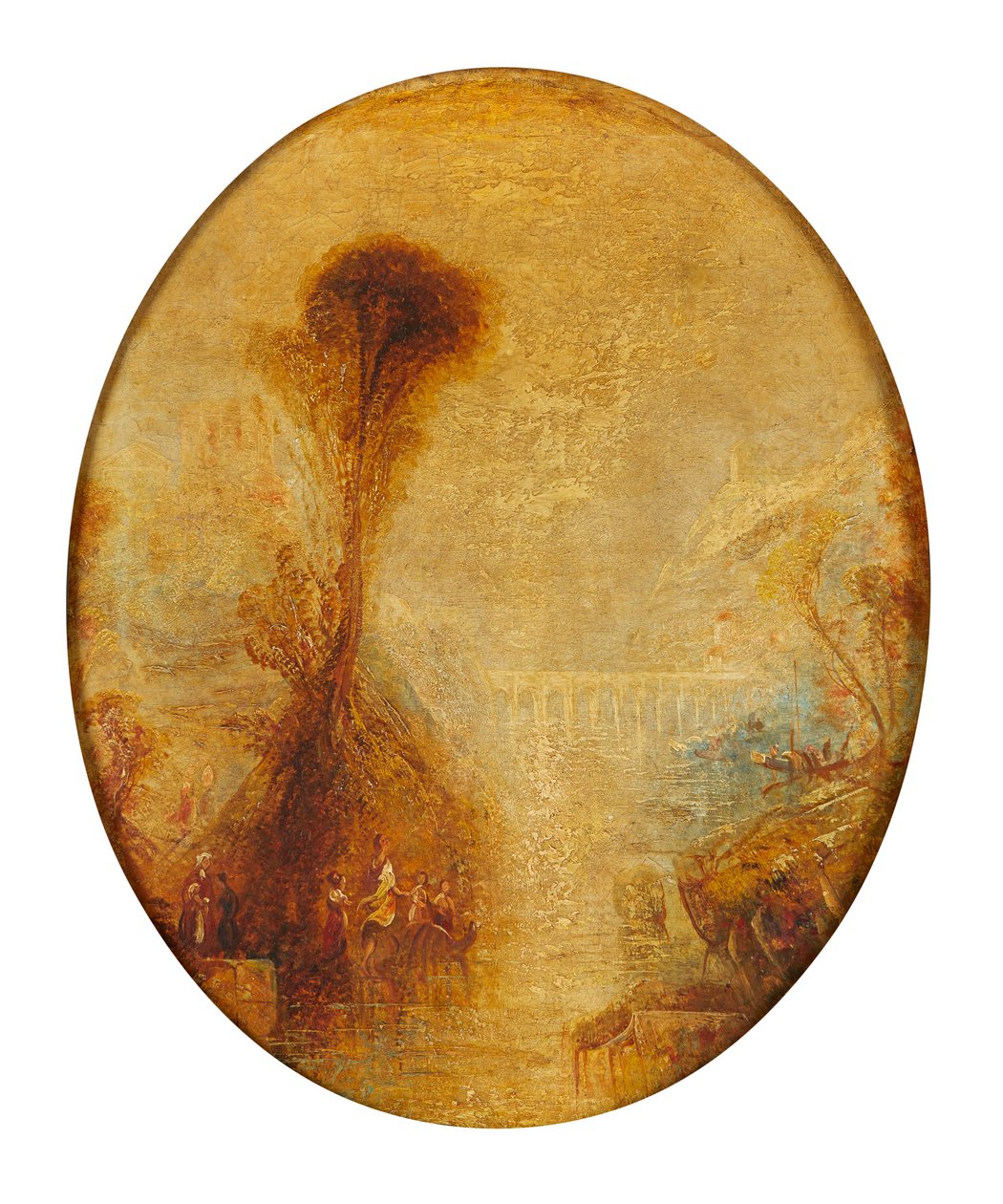 Klassisk landskap med viadukt (olje på lerret) av Joseph Mallord William (follower of) Turner
