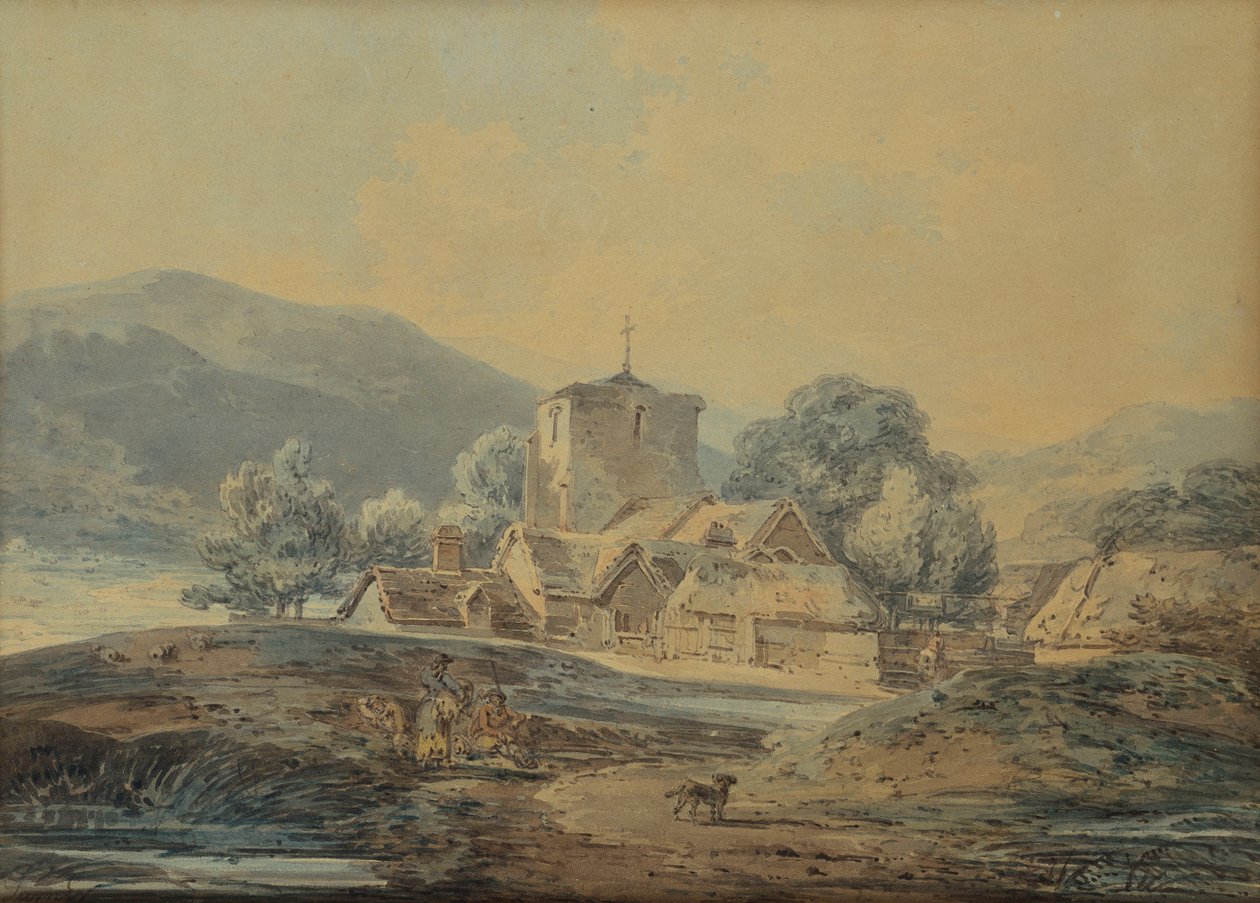 A Country Village Church, ca. 1794 av Joseph Mallord William Turner