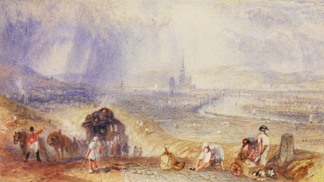 A Distant View, Rouen, ca. 1834 (akvarell på papir) av Joseph Mallord William Turner