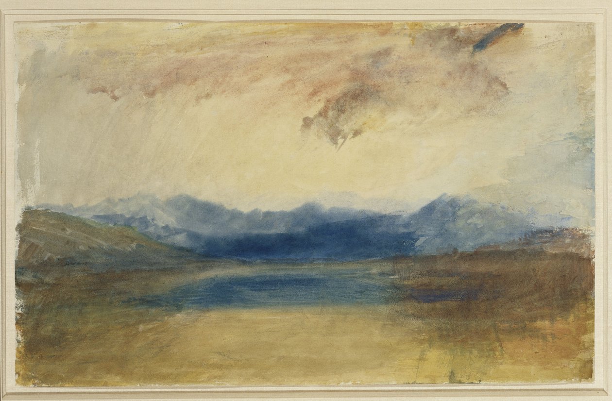 Et fjelllandskap med en innsjø, ca. 1820-tallet av Joseph Mallord William Turner
