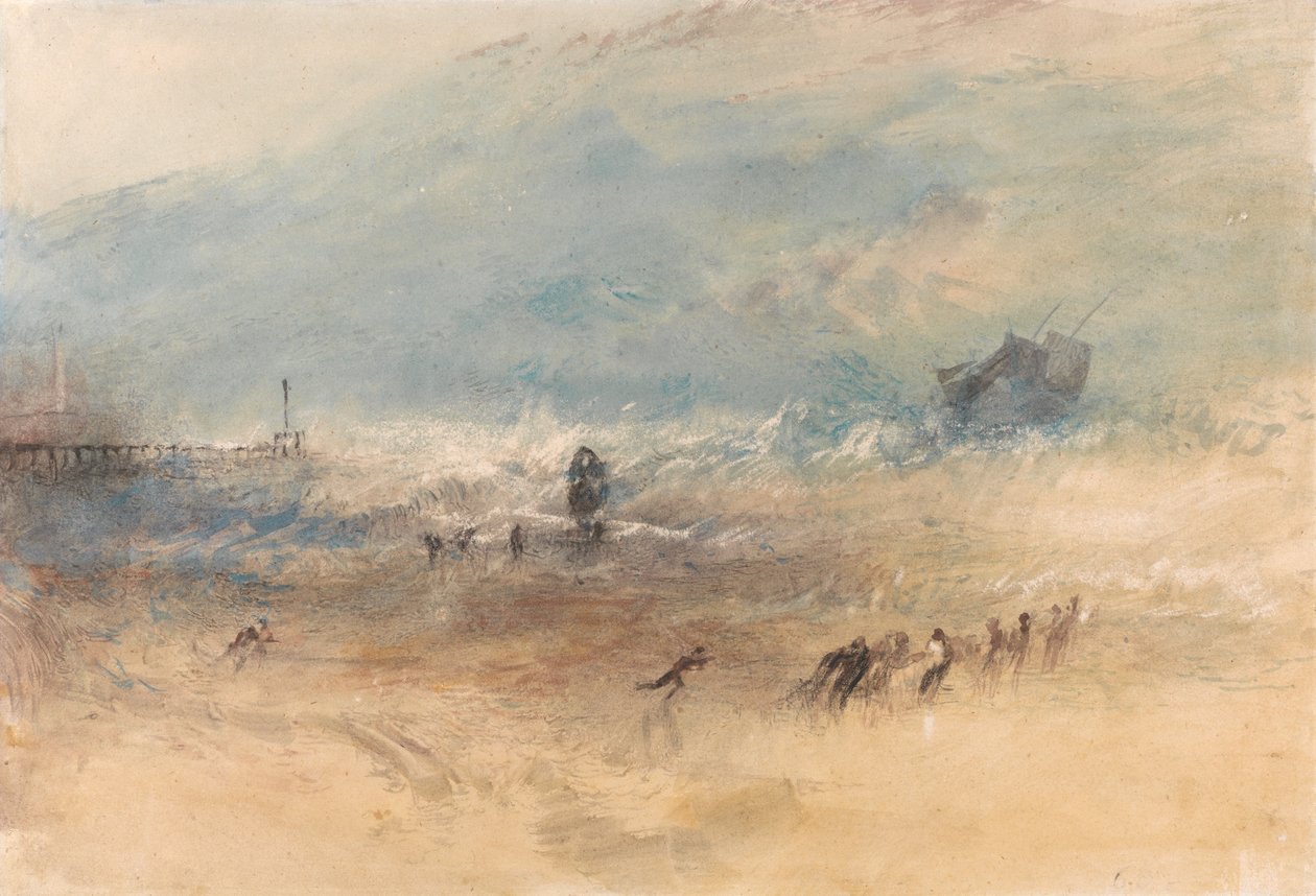 Et skip som nærmer seg Margate havn i stormfull sjø av Joseph Mallord William Turner