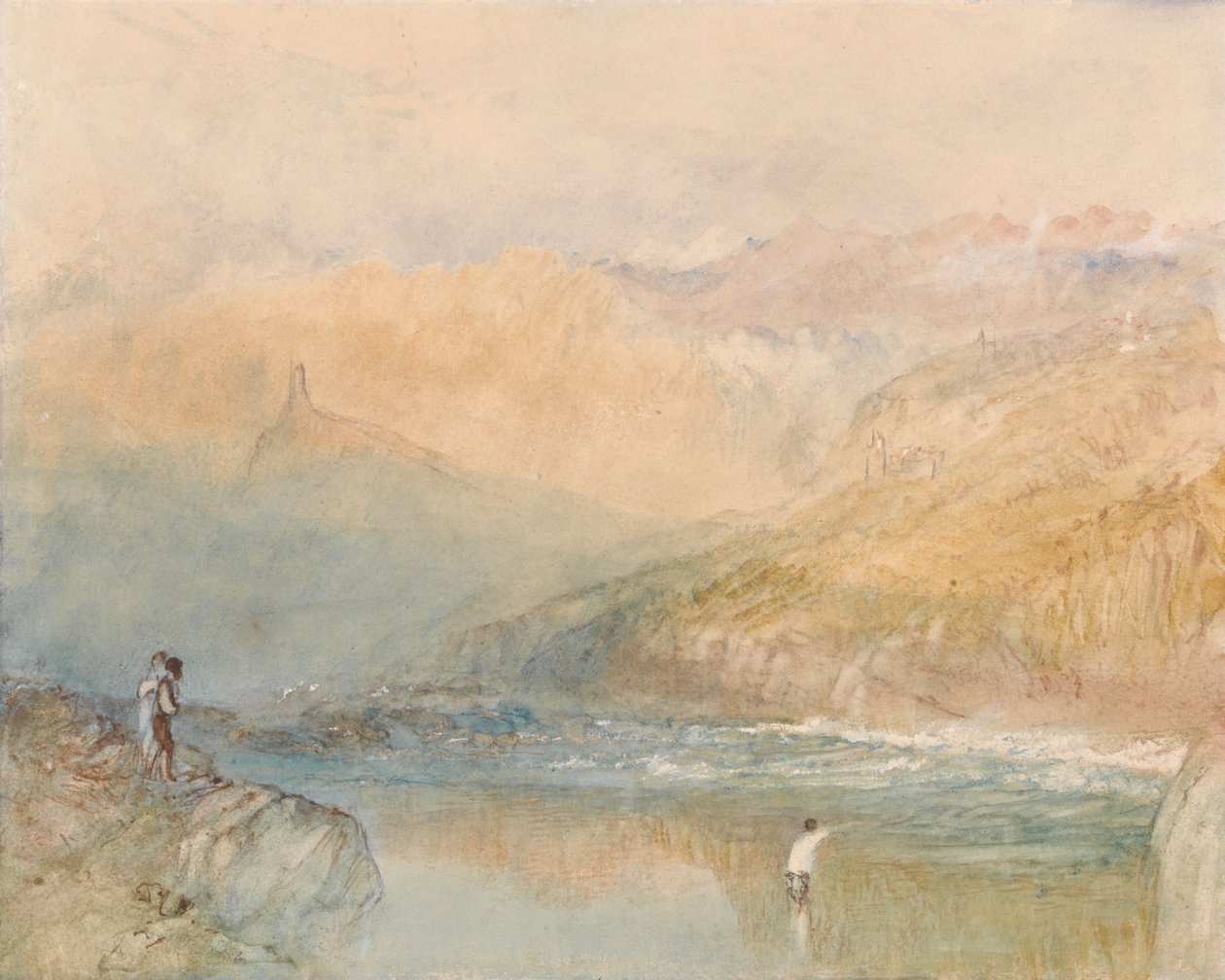 En utsikt i Sveits, sannsynligvis Domleschg-dalen av Joseph Mallord William Turner