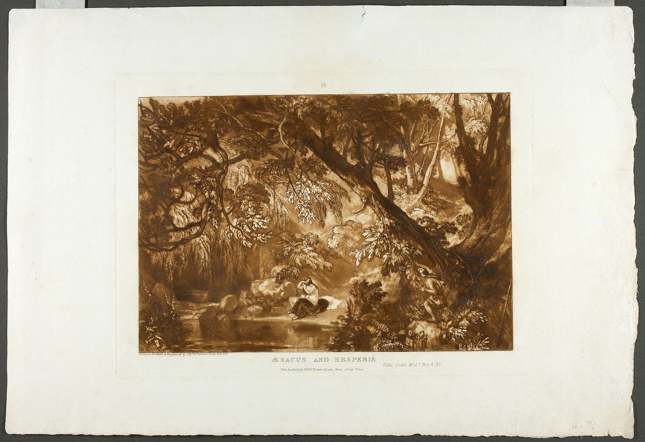 Aesacus og Hesperia, plate 66 fra Studieboken av Joseph Mallord William Turner