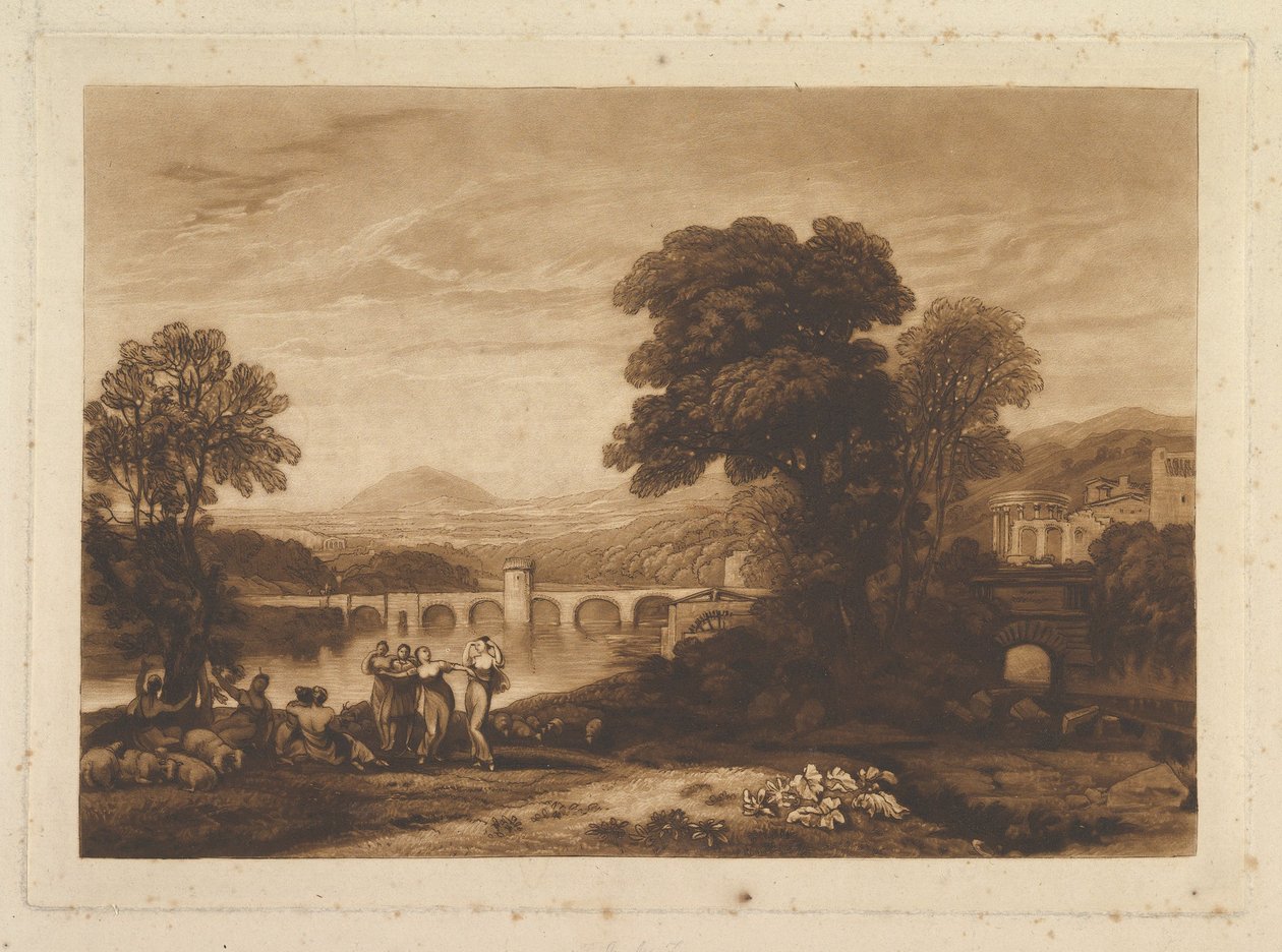 Apuleia in Search of Apuleius upublisert plate, Liber Studiorum, 1813-23. av Joseph Mallord William Turner