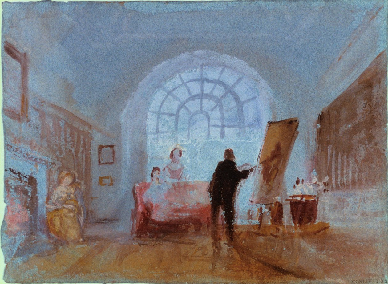 Kunstner som jobber ved et staffeli, 1828 av Joseph Mallord William Turner