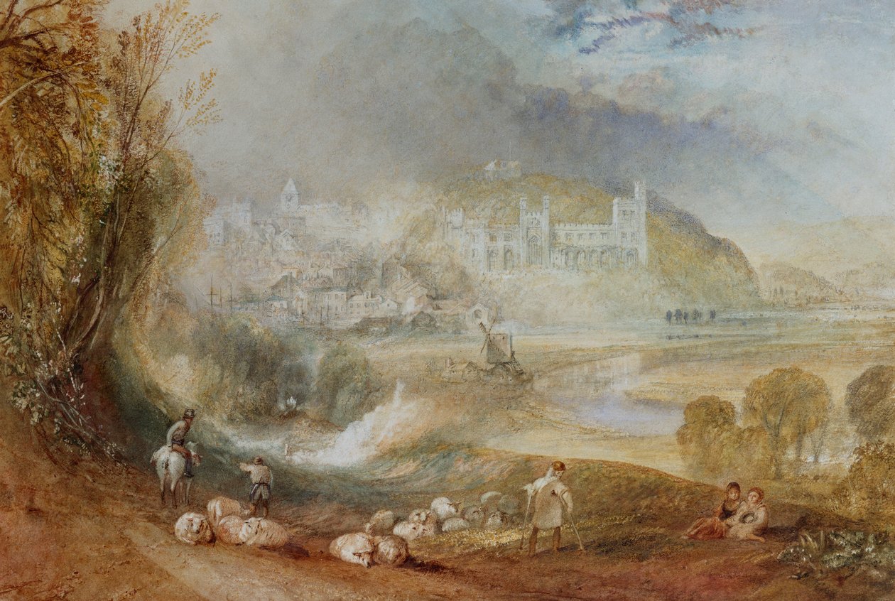 Arundel slott og by, ca. 1824 av Joseph Mallord William Turner