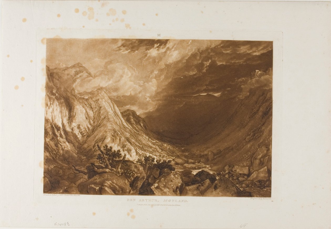 Ben Arthur, plate 69 fra Studieboken av Joseph Mallord William Turner