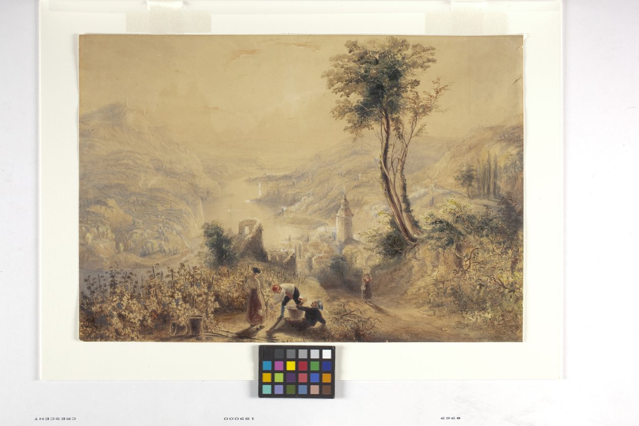 Berncastle (Oberwesel) (akvarell og gouache på off-white papir) av Joseph Mallord William Turner