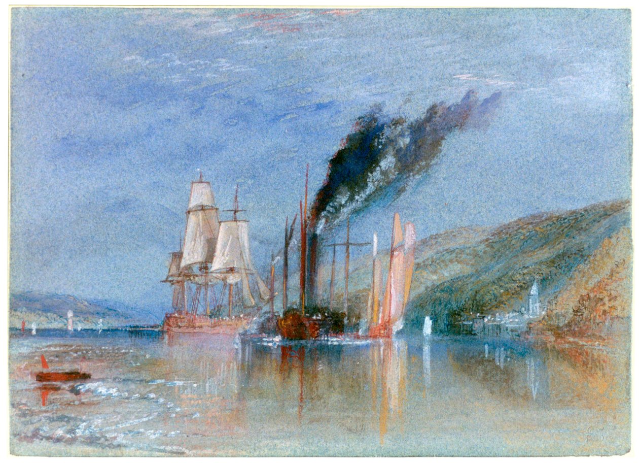 Mellom Quillebeuf og Villequier, c1832 av Joseph Mallord William Turner