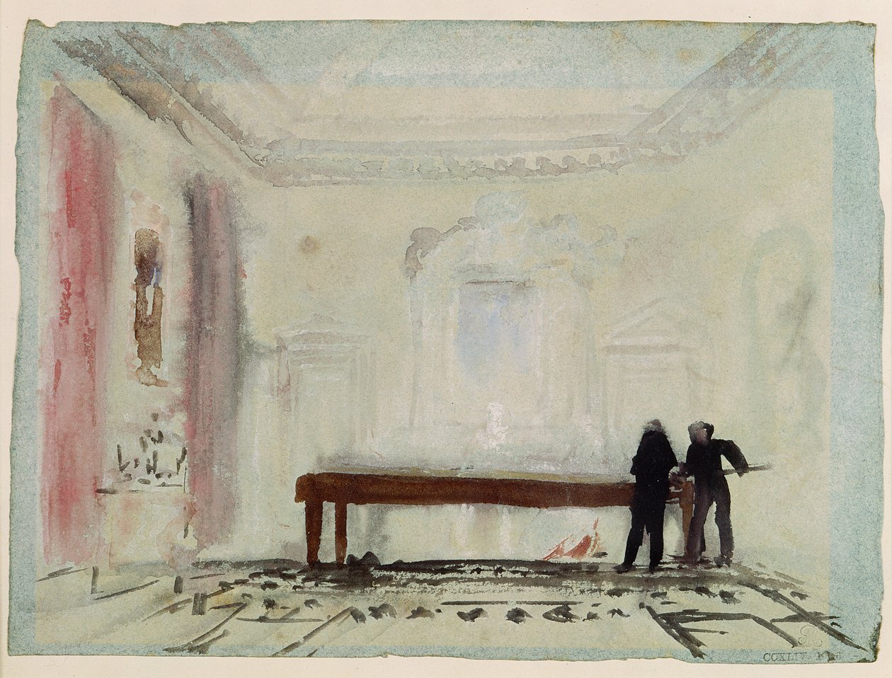 Biljardspillere på Petworth House, 1830 (gouache) av Joseph Mallord William Turner