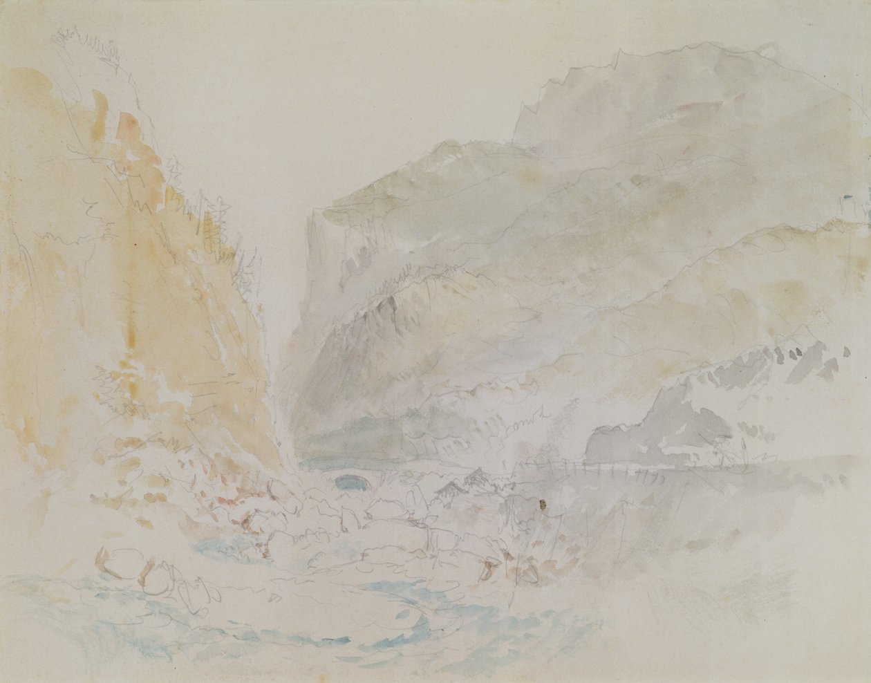 Blue Stream, St. Gothard (akvarell på papir) av Joseph Mallord William Turner
