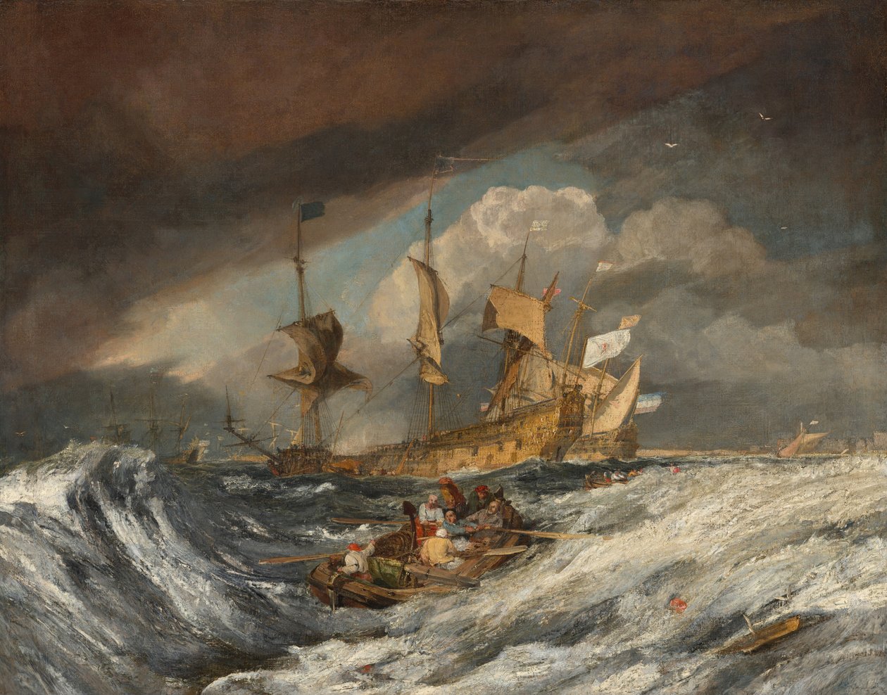 Båter som bærer ankre til de nederlandske krigsmenn av Joseph Mallord William Turner