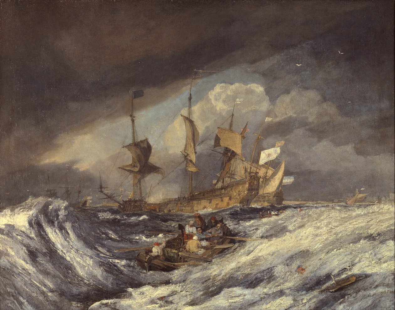 Båter som bærer ankre til de nederlandske krigsmenn, ca. 1804 av Joseph Mallord William Turner