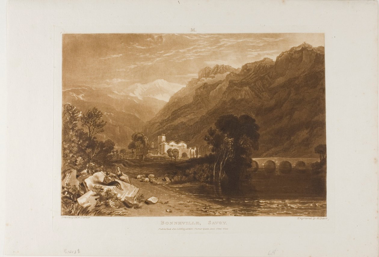 Bonneville, plate 64 fra Liber Studiorum av Joseph Mallord William Turner