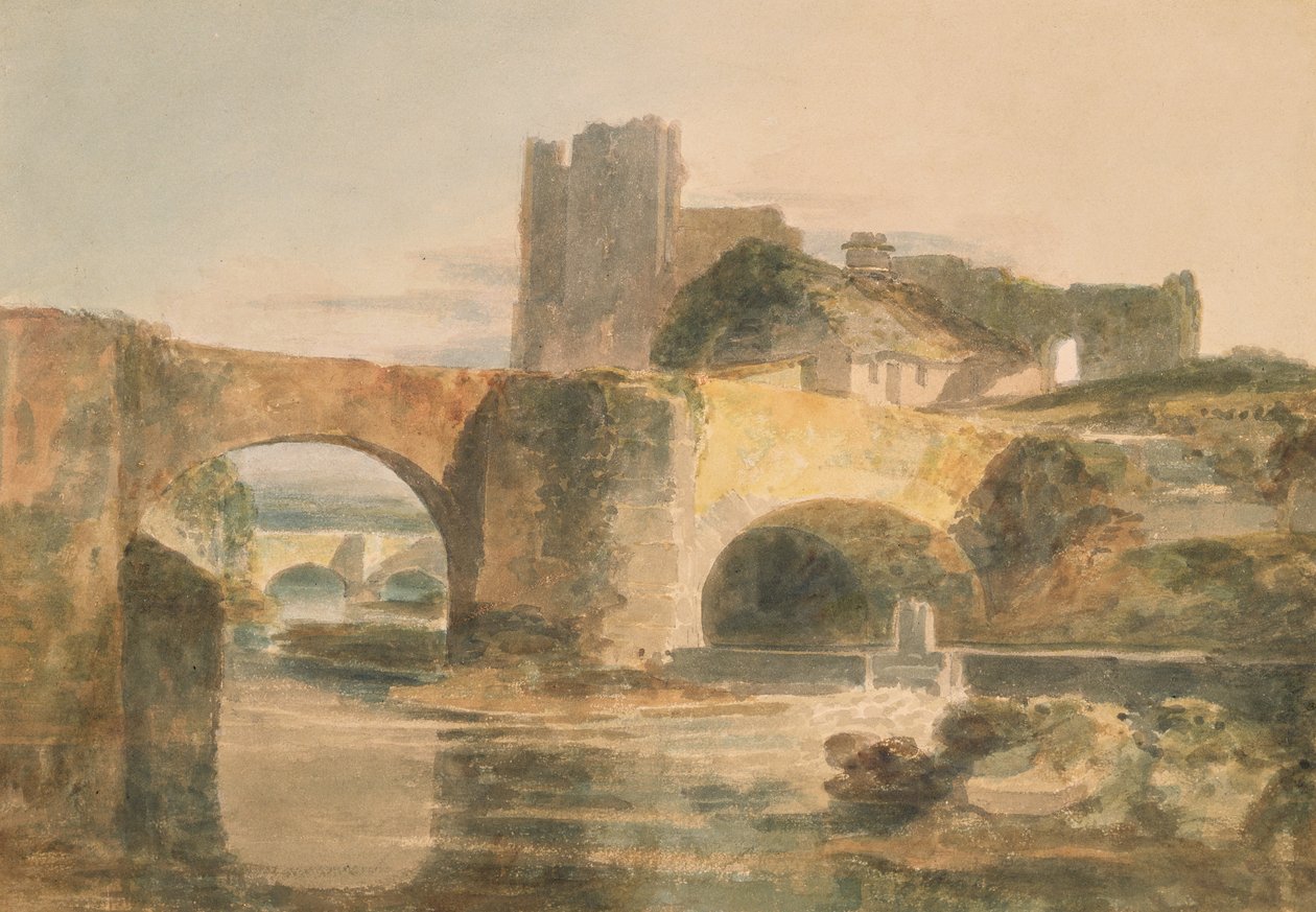 Brecon Bridge and Castle, ca. 1795 (akvarell på papir) av Joseph Mallord William Turner