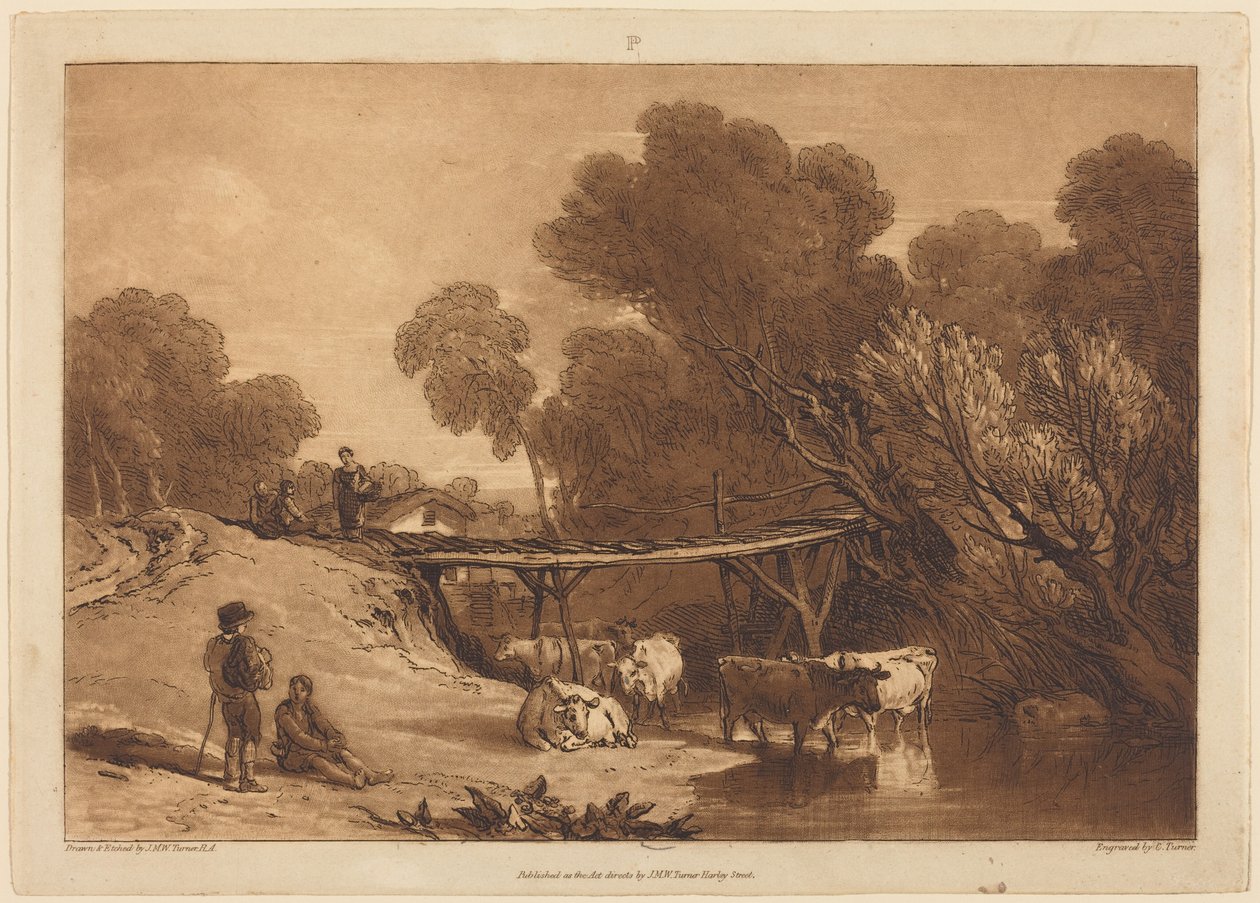 Bro og kyr av Joseph Mallord William Turner