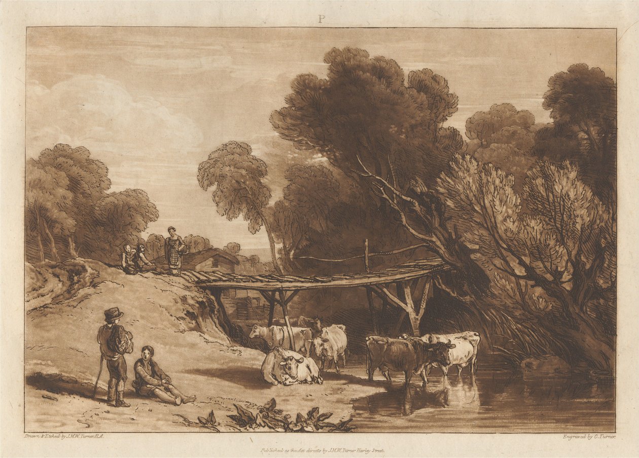 Bro og kyr av Joseph Mallord William Turner