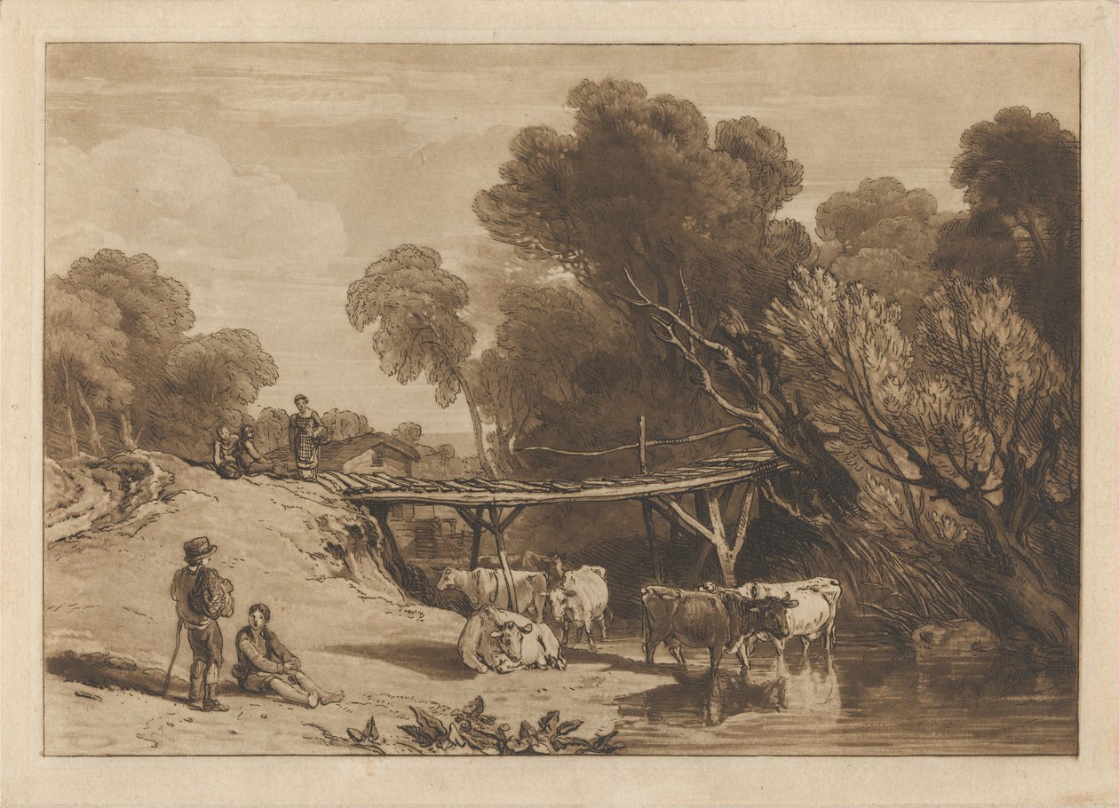 Bro og kyr av Joseph Mallord William Turner