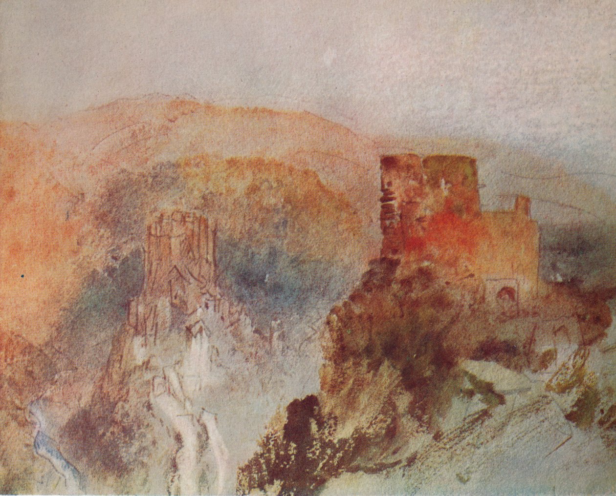 Burg Eltz og Trutz Eltz fra nord, 1840 av Joseph Mallord William Turner