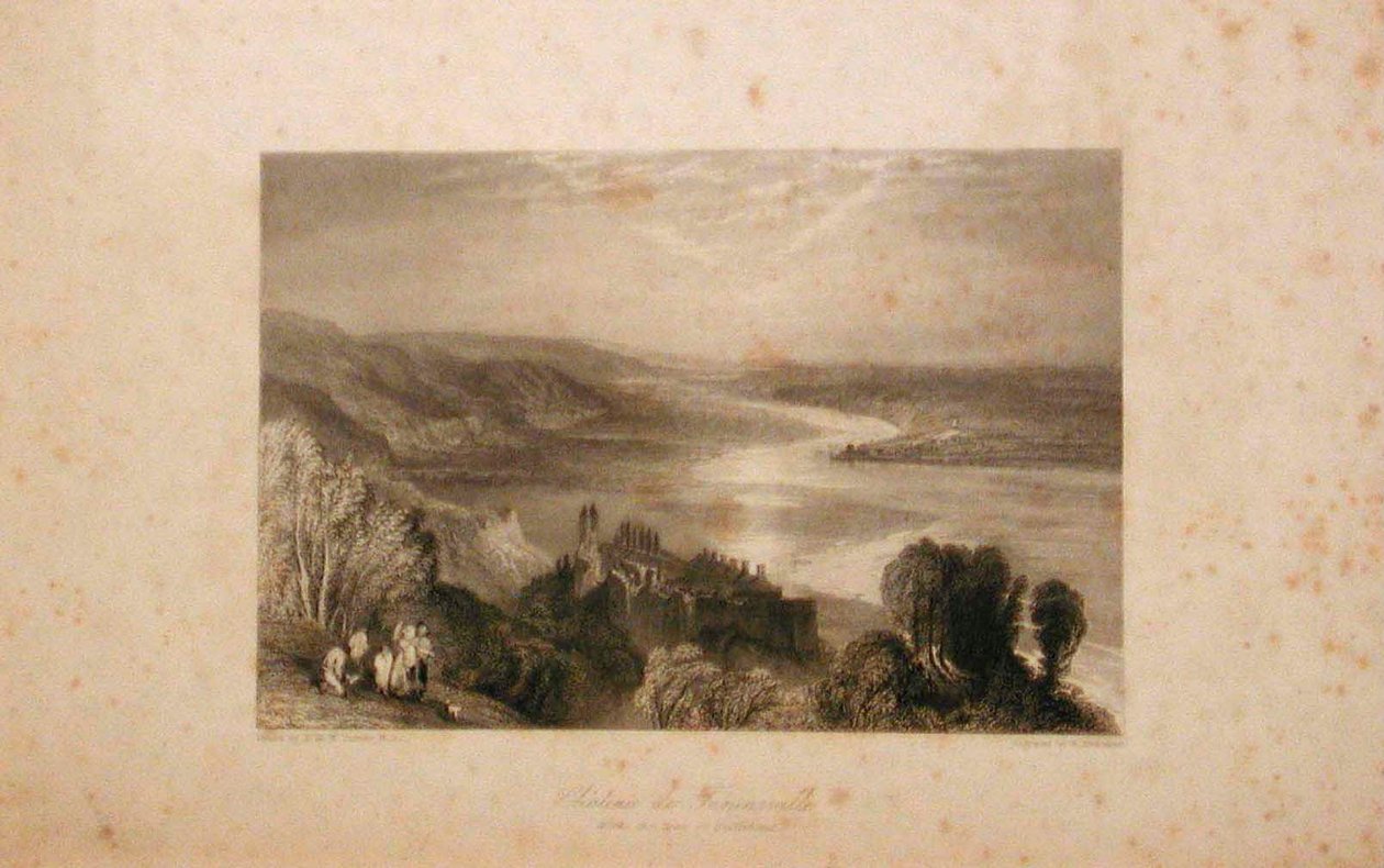Château de Tancarville med byen Quilleboeuf av Joseph Mallord William Turner