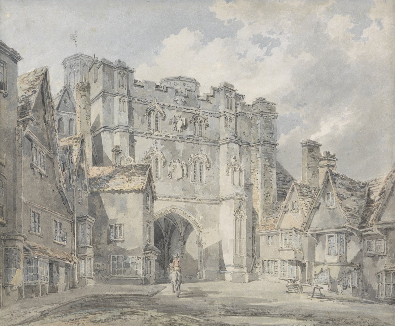 Christ Church Gate, Canterbury, 1793-94 (wc på papir) av Joseph Mallord William Turner