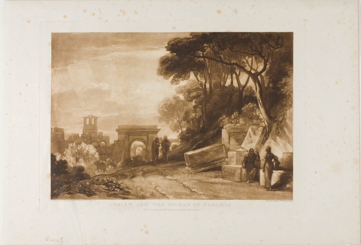 Christ and the Woman of Samaria, plate 71 fra Liber Studiorum av Joseph Mallord William Turner