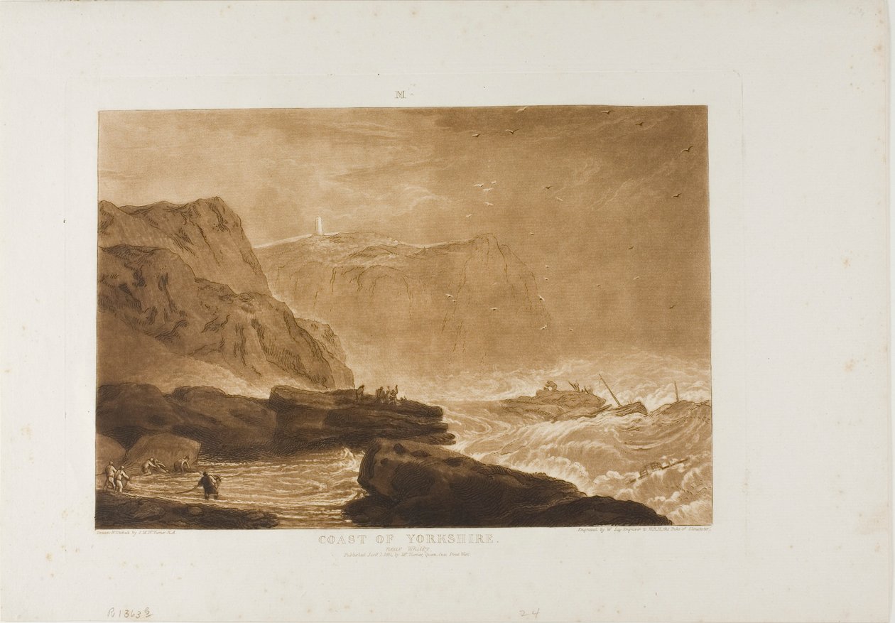 Coast of Yorkshire, plate 24 fra Liber Studiorum av Joseph Mallord William Turner