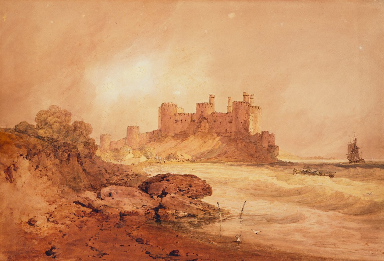 Conway Castle, Nord-Wales, ca. 1800 av Joseph Mallord William Turner