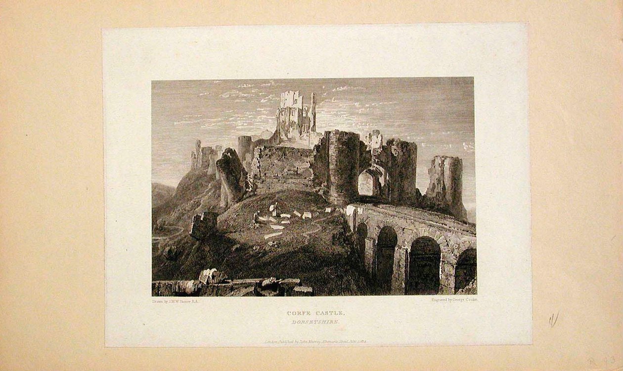 Corfe Castle, Dorsetshire av Joseph Mallord William Turner