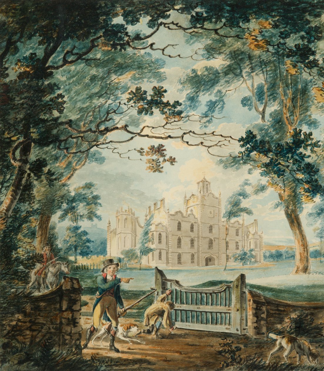 Cote House, nær Bristol, 1792 (wc og penn på papir) av Joseph Mallord William Turner
