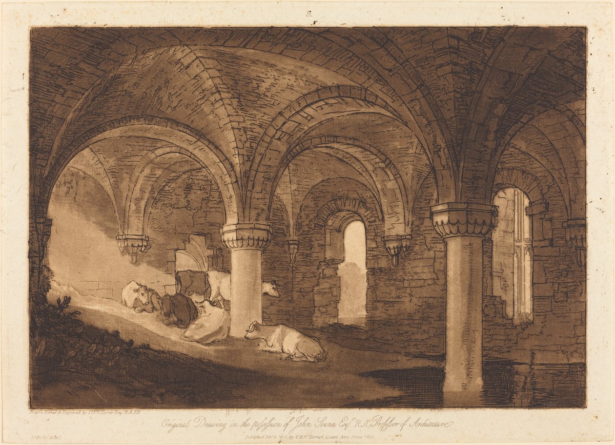 Krypten til Kirkstall Abbey av Joseph Mallord William Turner