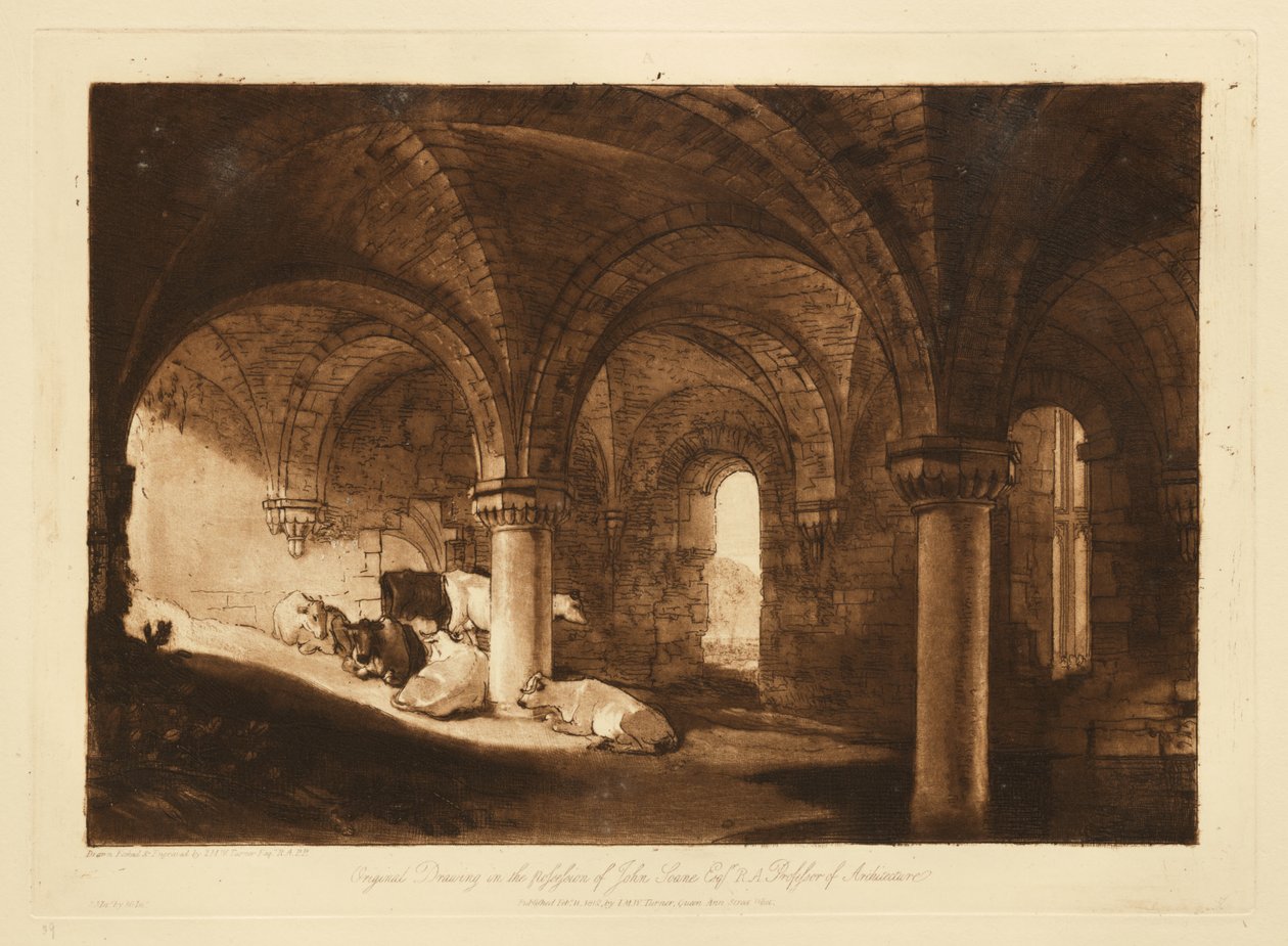 Krypten i Kirkstall Abbey av Joseph Mallord William Turner