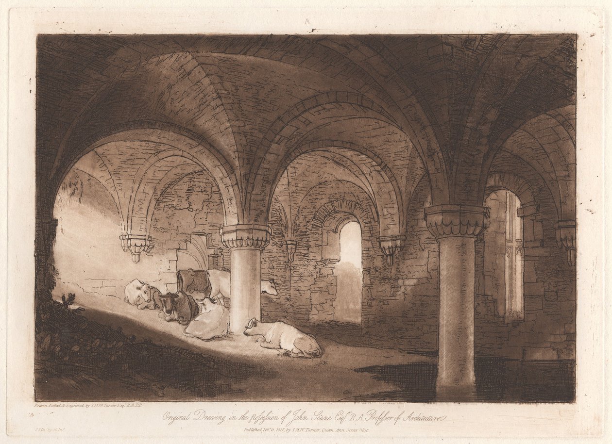 Krypten i Kirkstall Abbey av Joseph Mallord William Turner