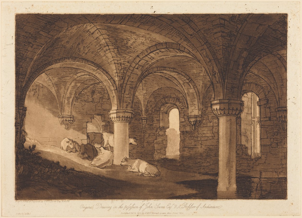 Krypten i Kirkstall Abbey av Joseph Mallord William Turner