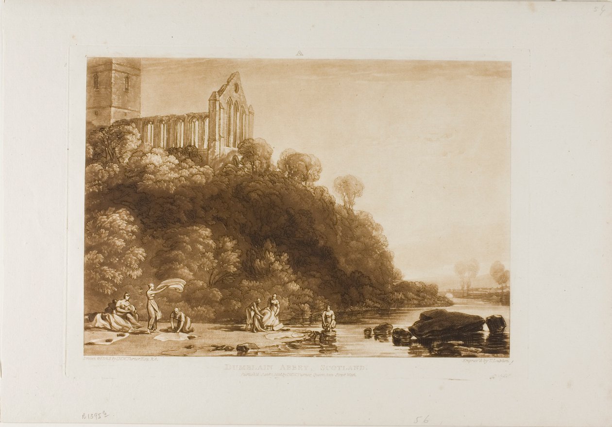 Dumblain Abbey, plate 56 fra Book of Studies av Joseph Mallord William Turner