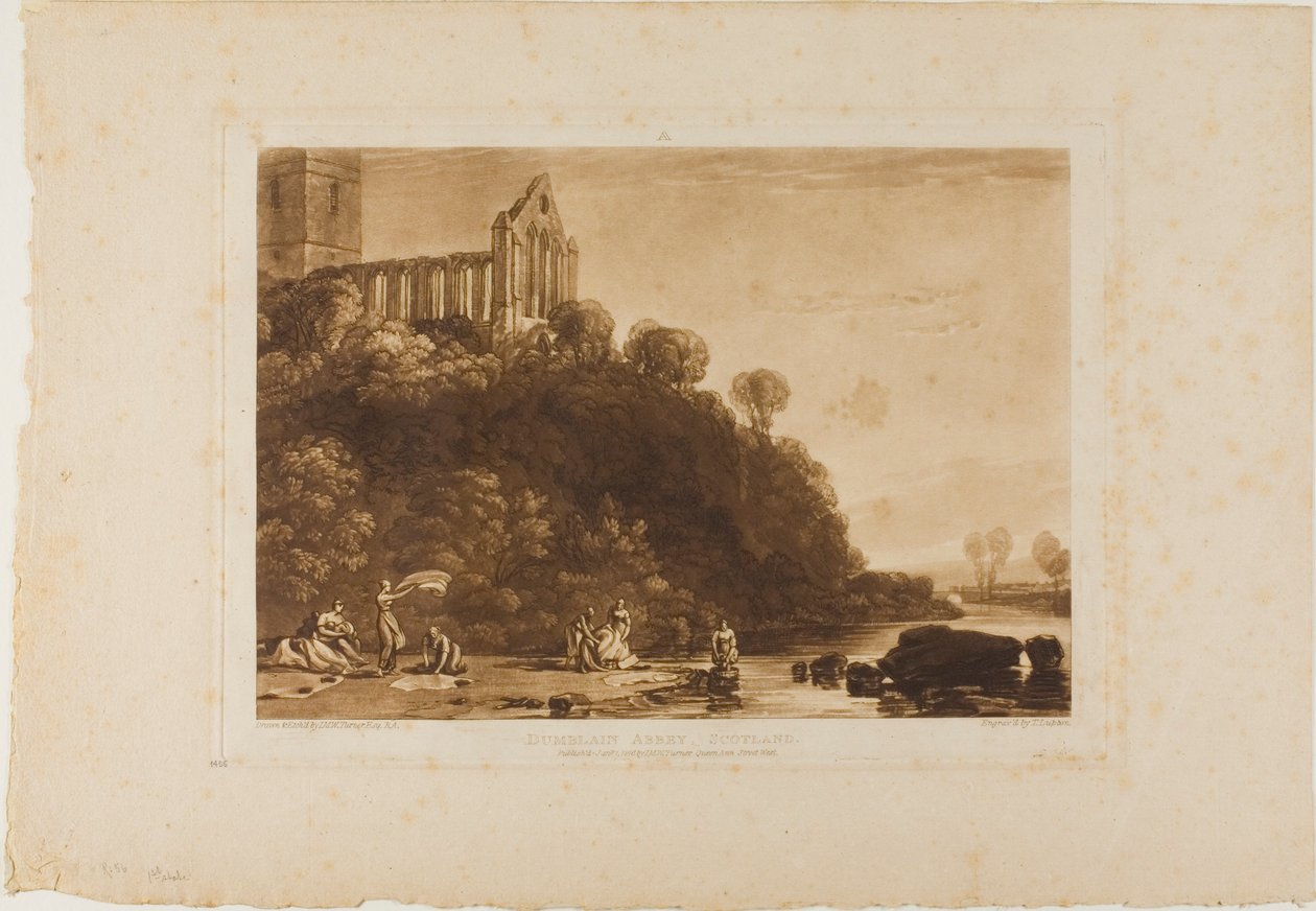 Dumblain Abbey, plate 56 fra Book of Studies av Joseph Mallord William Turner