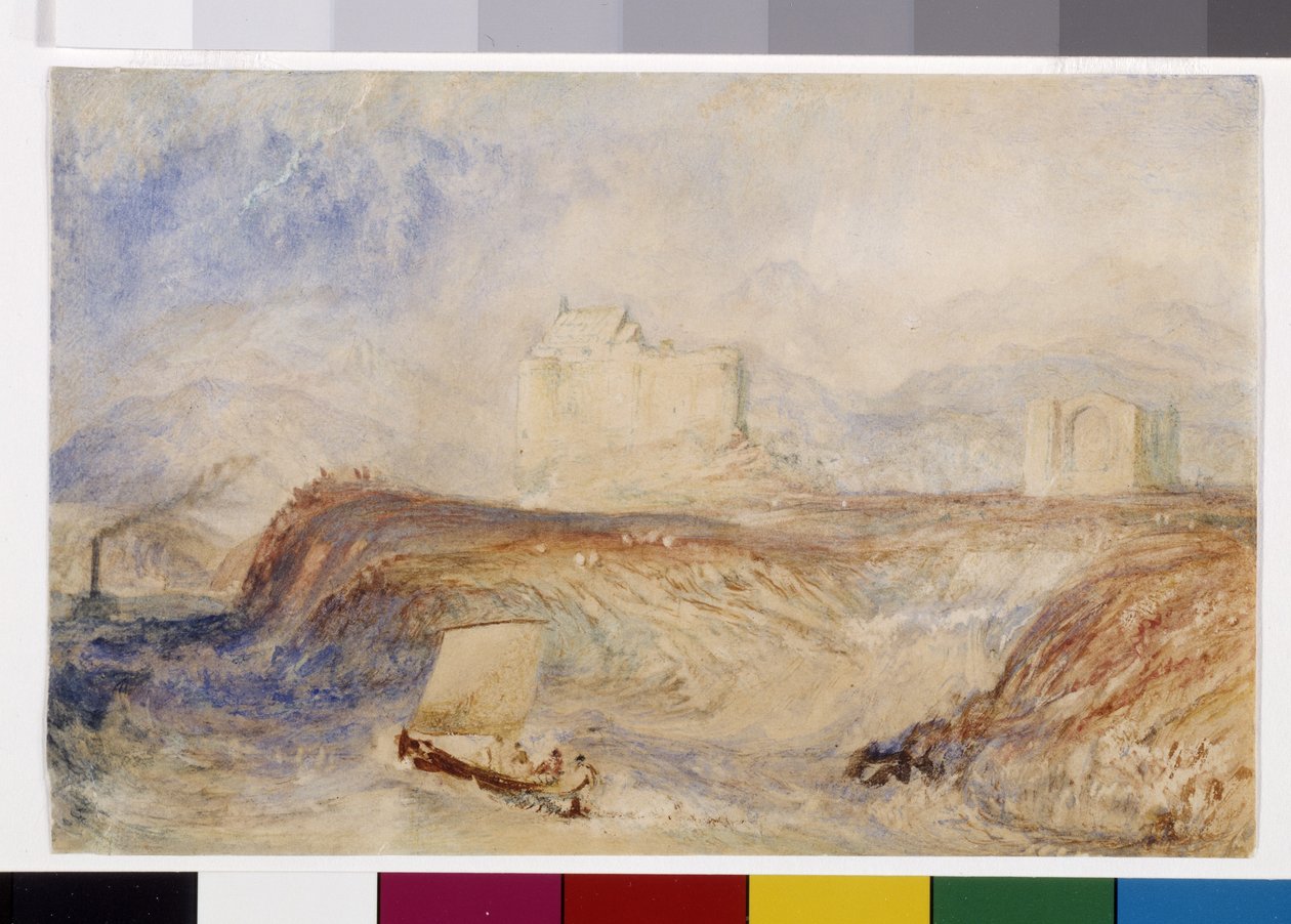 Dunstaffnage (akvarell og gouache på hvitt papir) av Joseph Mallord William Turner