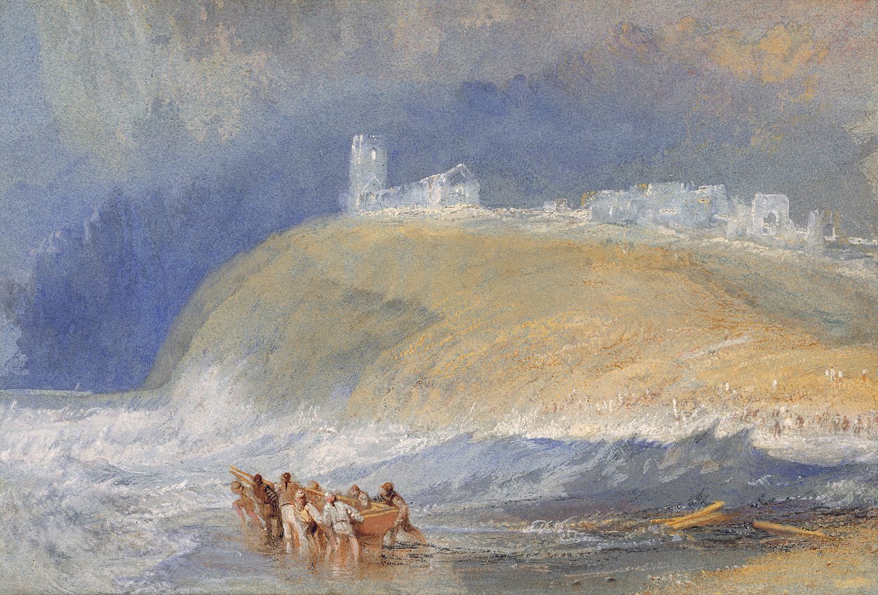 Dunstanborough Castle, Northumberland, ca. 1829 (akvarell på papir) av Joseph Mallord William Turner